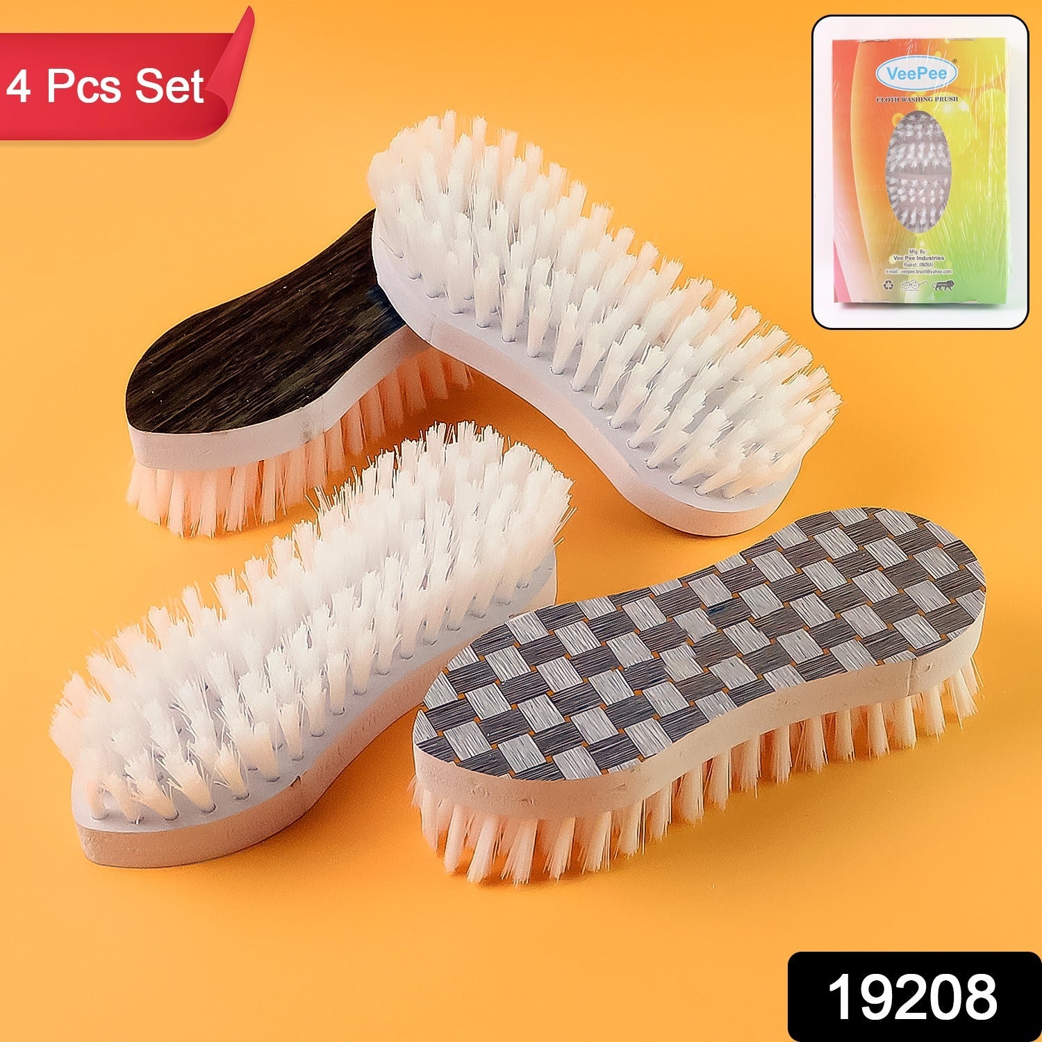 VeePee Curved Fabric Scrub Brush Set  VeePee Curved Fabric Scrub Brush Set